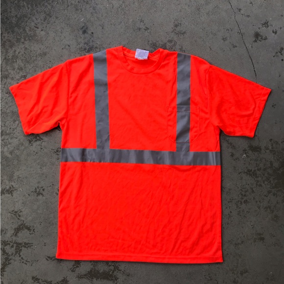 Neon Orange Safety Shirt with Silver Reflective Stripes. Men’s XL. NWOT - Picture 1 of 4